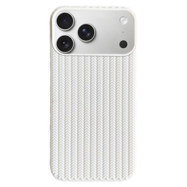 For iPhone 17 Pro Weave Texture TPU Phone Case(White)