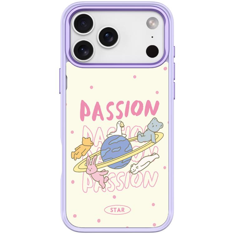 For iPhone 17 Pro White Planet Pattern Magnetic Phone Case(Light Purple)