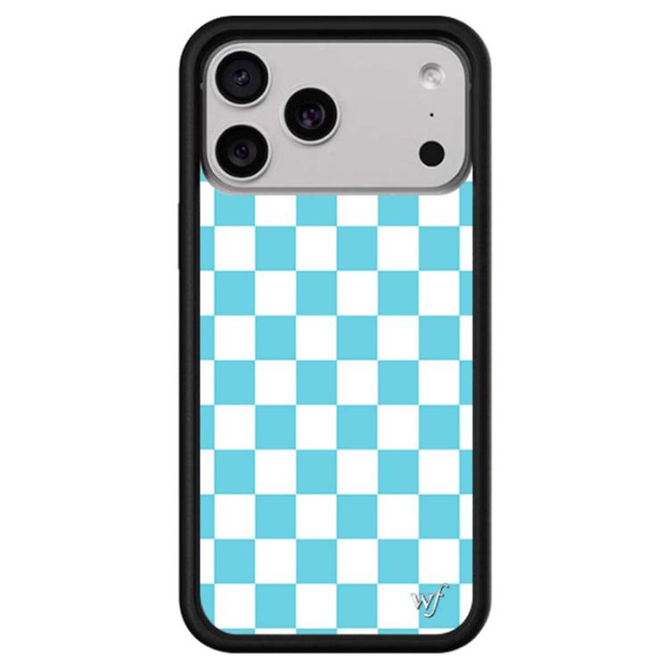 For iPhone 17 Pro WildFlow Clock Sheep Series Pattern Phone Case(Checkerboard)