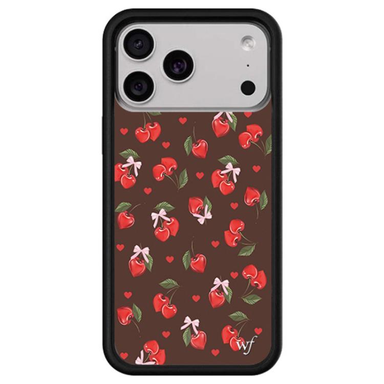 For iPhone 17 Pro WildFlow Clock Sheep Series Pattern Phone Case(Chocolate Cherry)