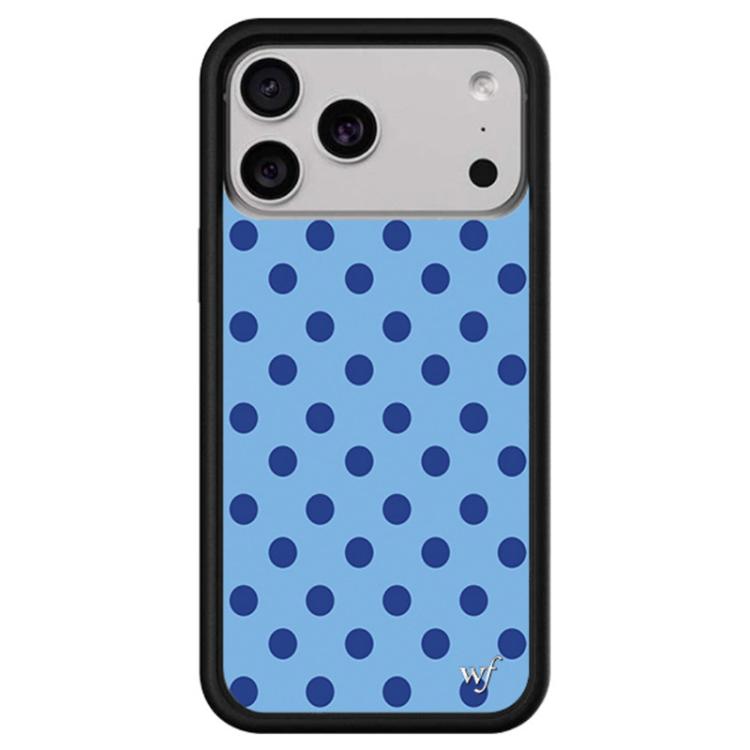 For iPhone 17 Pro WildFlow Floral Series Pattern Phone Case(Blue Dots)