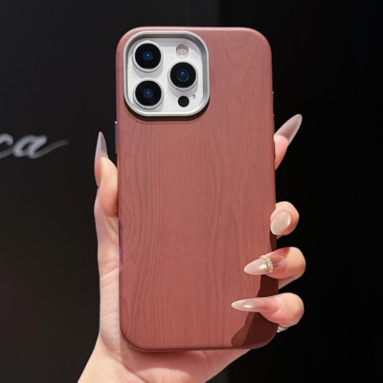 For iPhone 17 Pro Wood Grain Full Coverage Magnetic Phone Case(Brown)