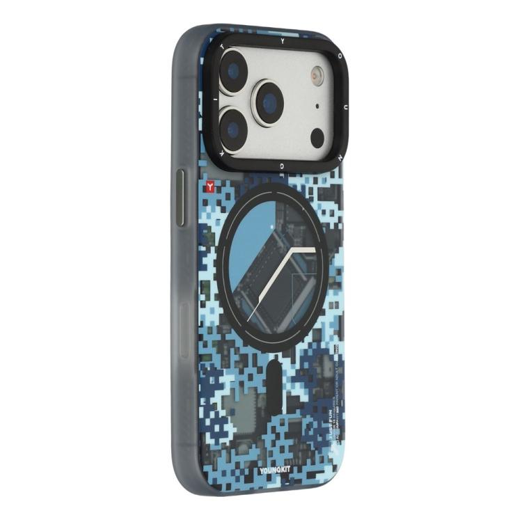 For iPhone 17 Pro YOUNGKIT Camouflage Sack2.0 Series Magnetic TPU PC Hybrid Phone Case(Blue)