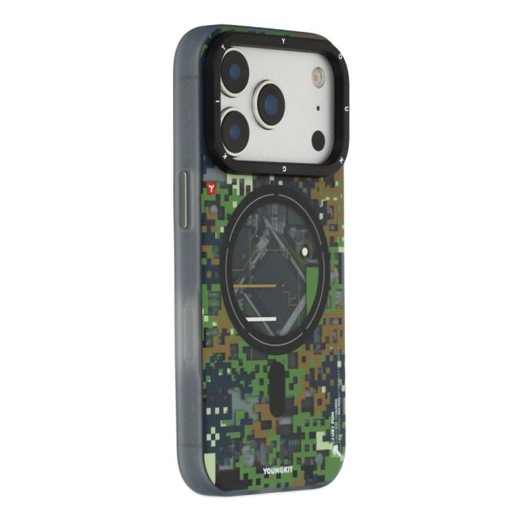For iPhone 17 Pro YOUNGKIT Camouflage Sack2.0 Series Magnetic TPU PC Hybrid Phone Case(Green)