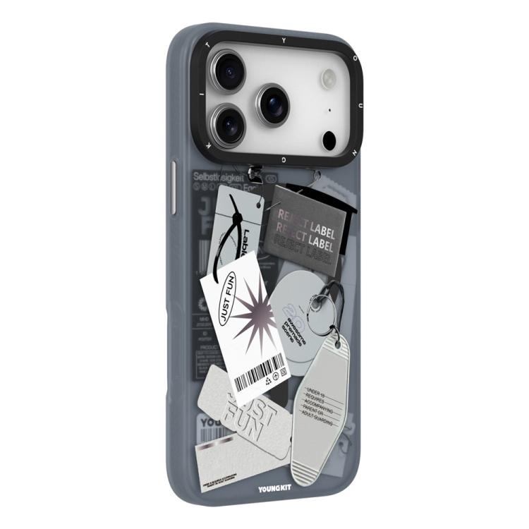 For iPhone 17 Pro YOUNGKIT Interdimensional Series Magnetic Matte IMD TPU Phone Case(Cool Black White)