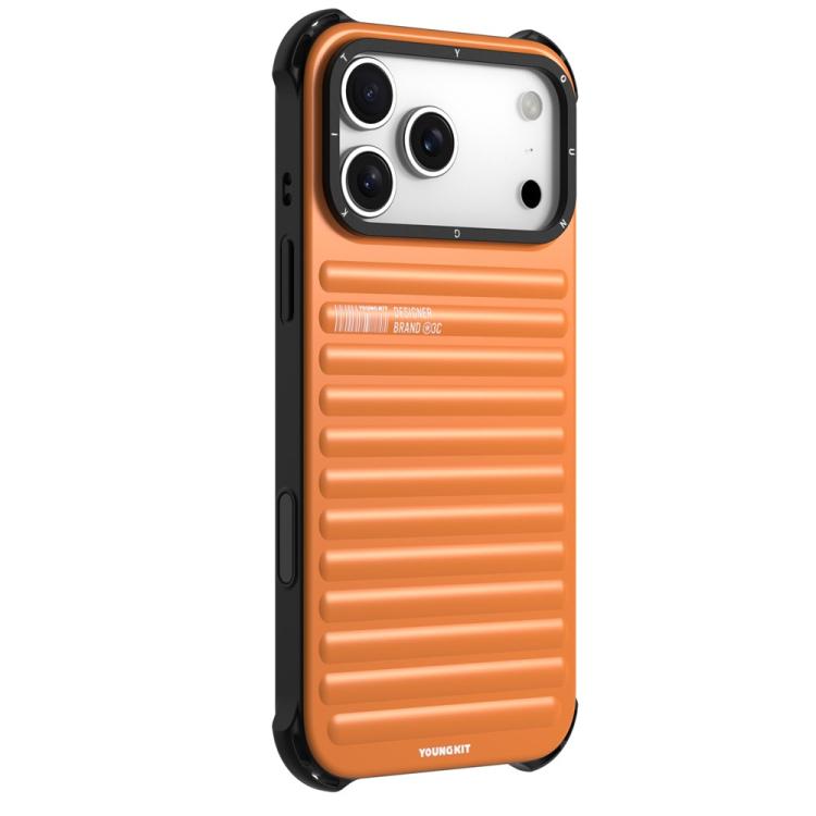 For iPhone 17 Pro YOUNGKIT True Color Suitcase Texture IMD TPU Magnetic Phone Case(BSCX011 Orange)