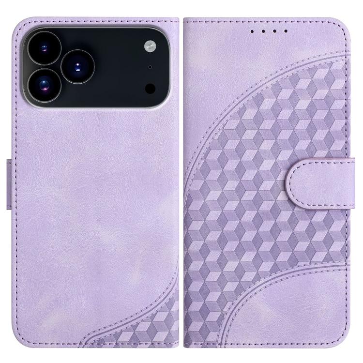 For iPhone 17 Pro YX0060 Elephant Head Embossed Phone Leather Case with Lanyard(Light Purple)