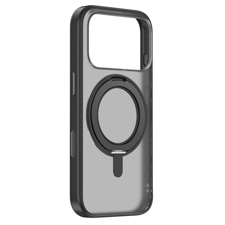 For iPhone 17 Pro ZGA Feitian 360 Rotation Holder Magsafe PC Hybrid TPU Phone Case(Black)