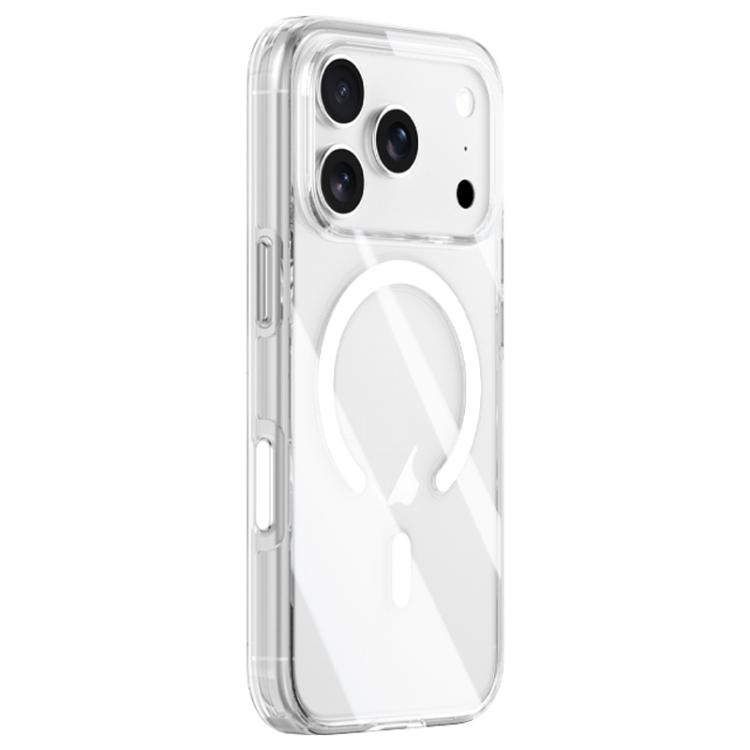 For iPhone 17 Pro ZGA Magsafe Metal AI Buttons Clear PC Hybrid TPU Phone Case(Transparent)