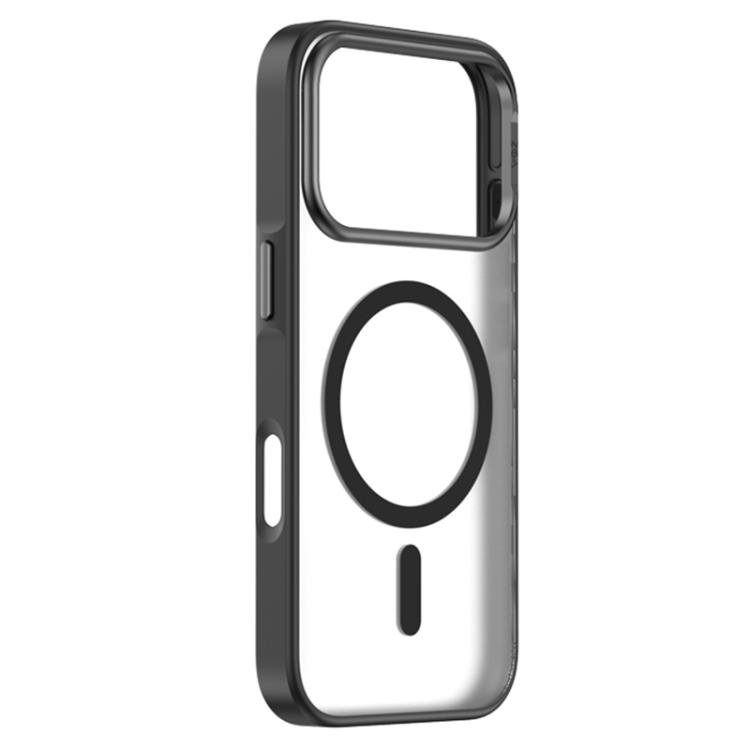 For iPhone 17 Pro ZGA Matte Clear Magsafe PC Hybrid TPU Phone Case(Black)