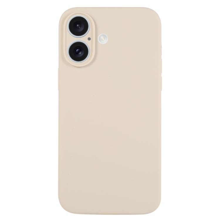 For iPhone 17 Pure Color Liquid Silicone Fine Pore Phone Case(Antique White)