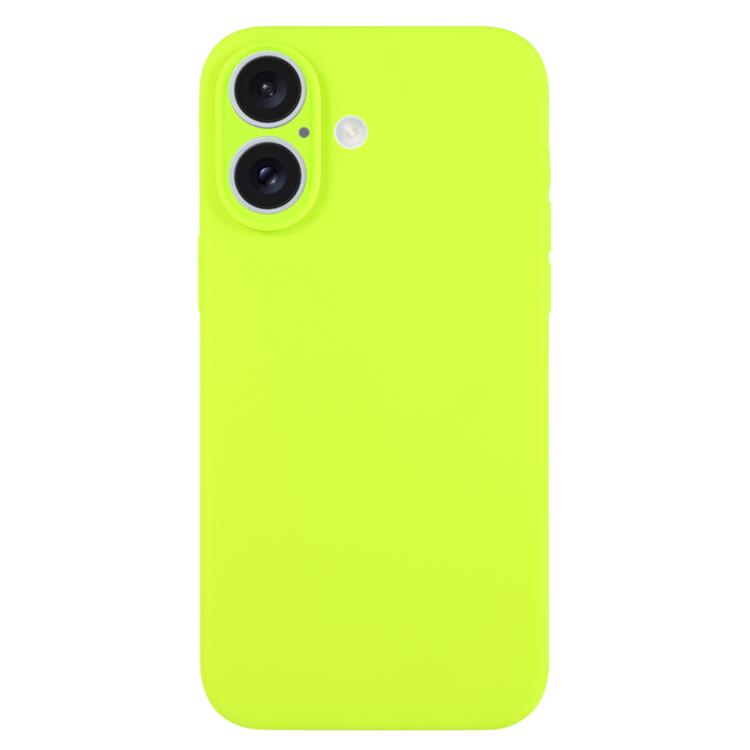 For iPhone 17 Pure Color Liquid Silicone Fine Pore Phone Case(Bright Green)