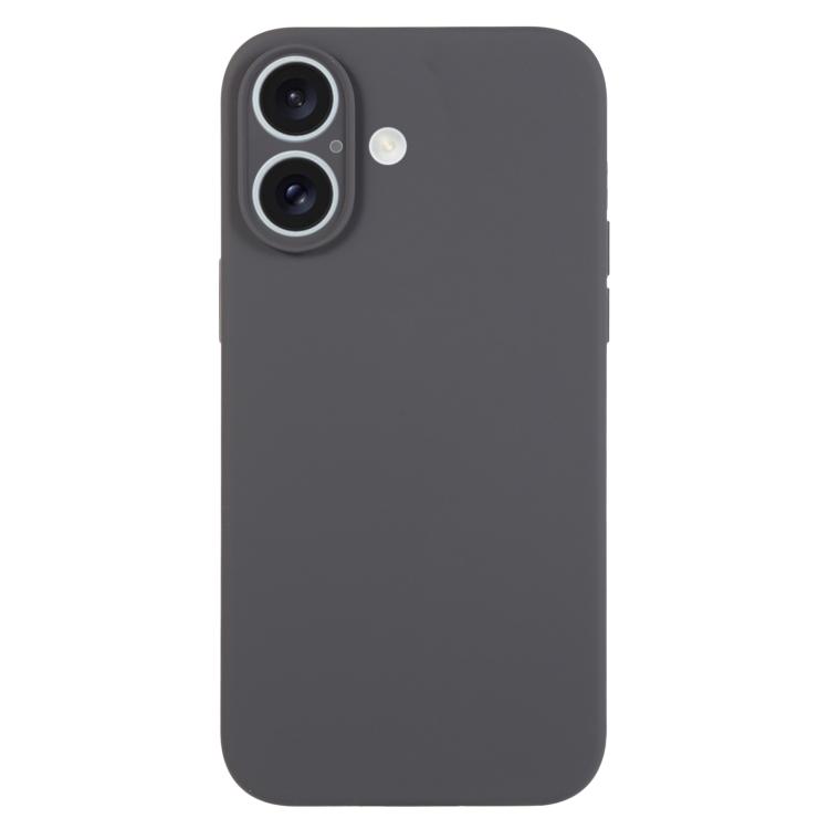 For iPhone 17 Pure Color Liquid Silicone Fine Pore Phone Case(Charcoal Black)