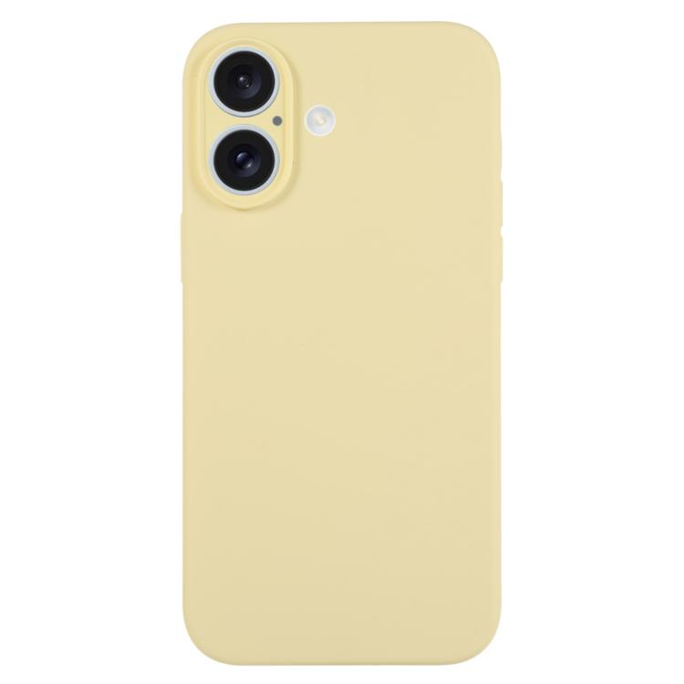 For iPhone 17 Pure Color Liquid Silicone Fine Pore Phone Case(Creamy Yellow)