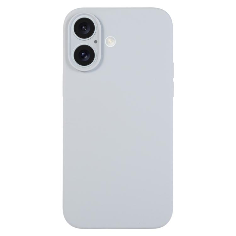 For iPhone 17 Pure Color Liquid Silicone Fine Pore Phone Case(Grey Blue)