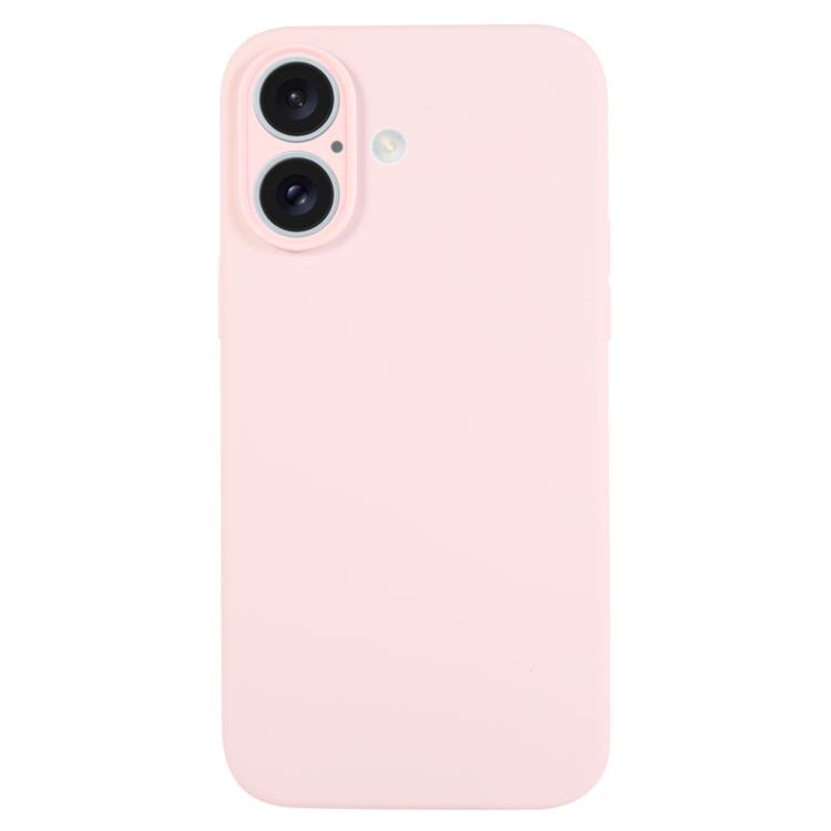 For iPhone 17 Pure Color Liquid Silicone Fine Pore Phone Case(Grey Pink)