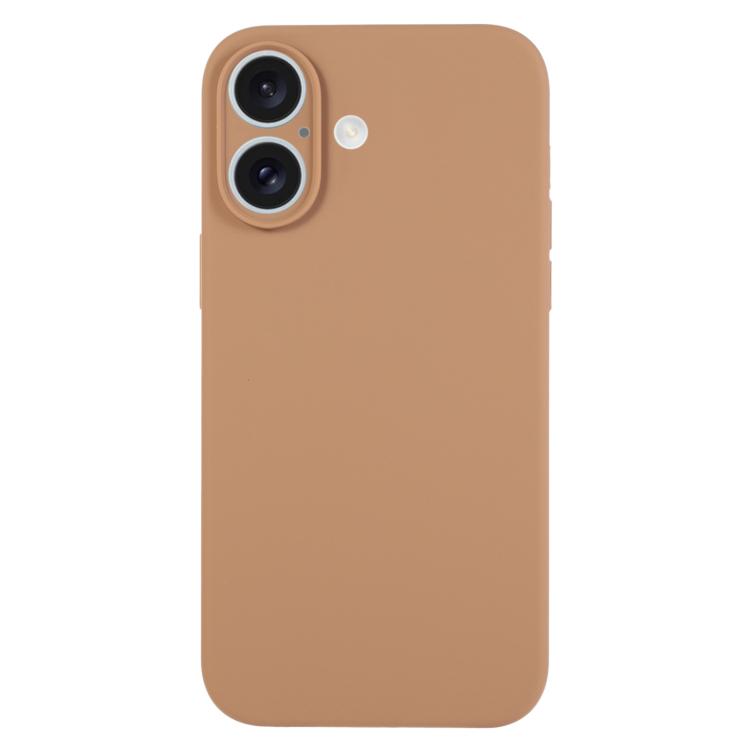 For iPhone 17 Pure Color Liquid Silicone Fine Pore Phone Case(Light Brown)