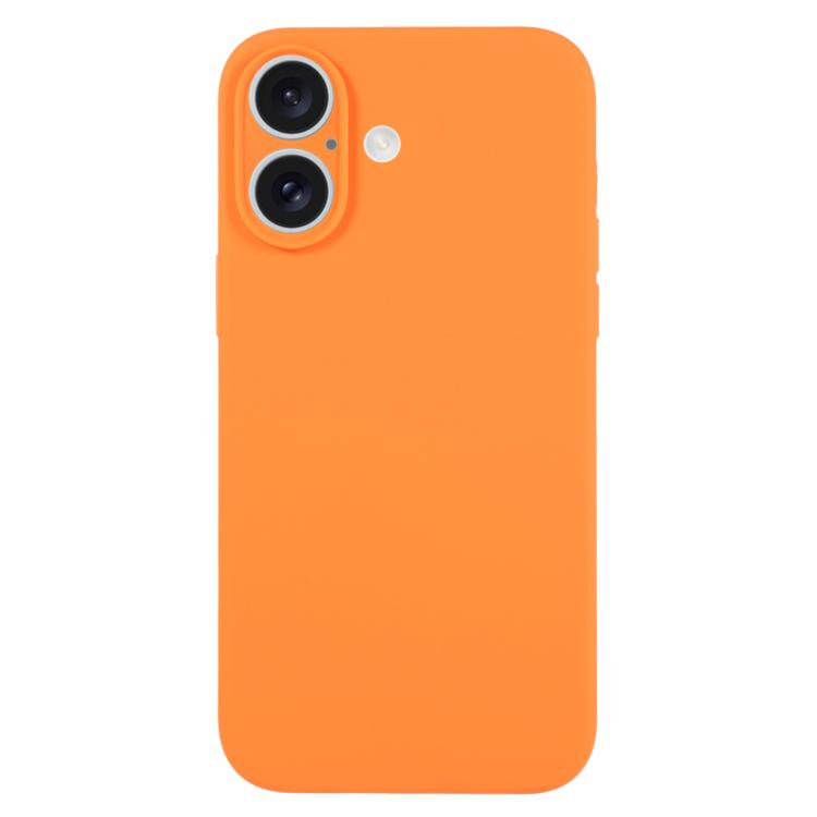 For iPhone 17 Pure Color Liquid Silicone Fine Pore Phone Case(Orange)