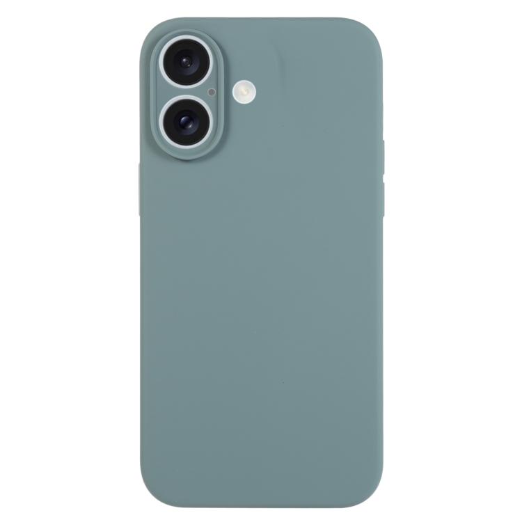 For iPhone 17 Pure Color Liquid Silicone Fine Pore Phone Case(Pine Needle Green)