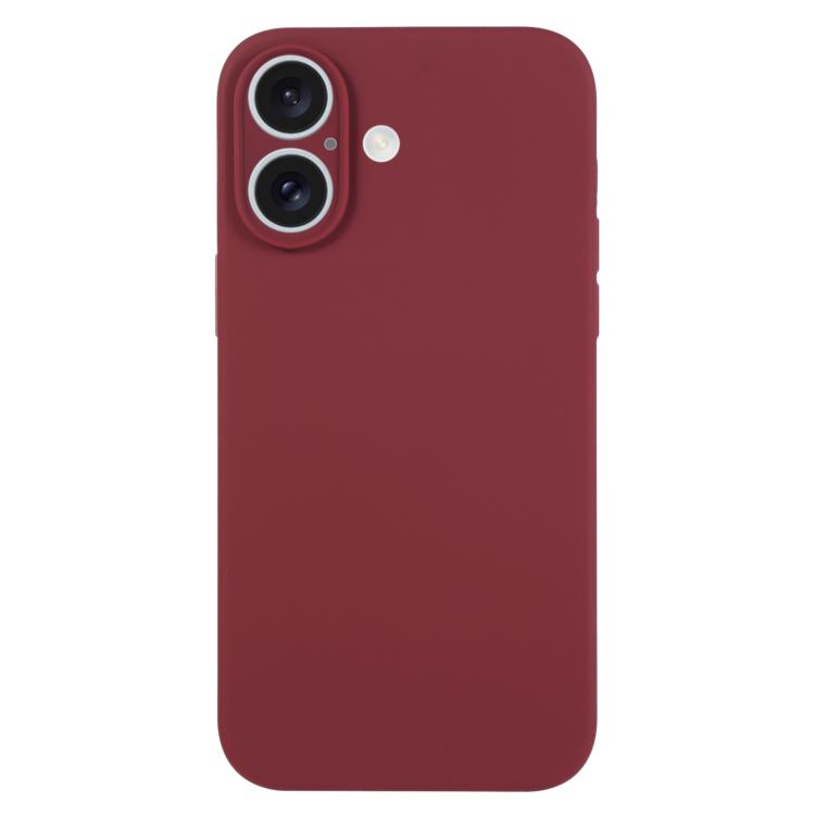 For iPhone 17 Pure Color Liquid Silicone Fine Pore Phone Case(Plum)