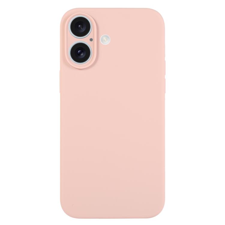 For iPhone 17 Pure Color Liquid Silicone Fine Pore Phone Case(Sand Pink)