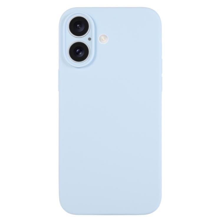 For iPhone 17 Pure Color Liquid Silicone Fine Pore Phone Case(Sky Blue)