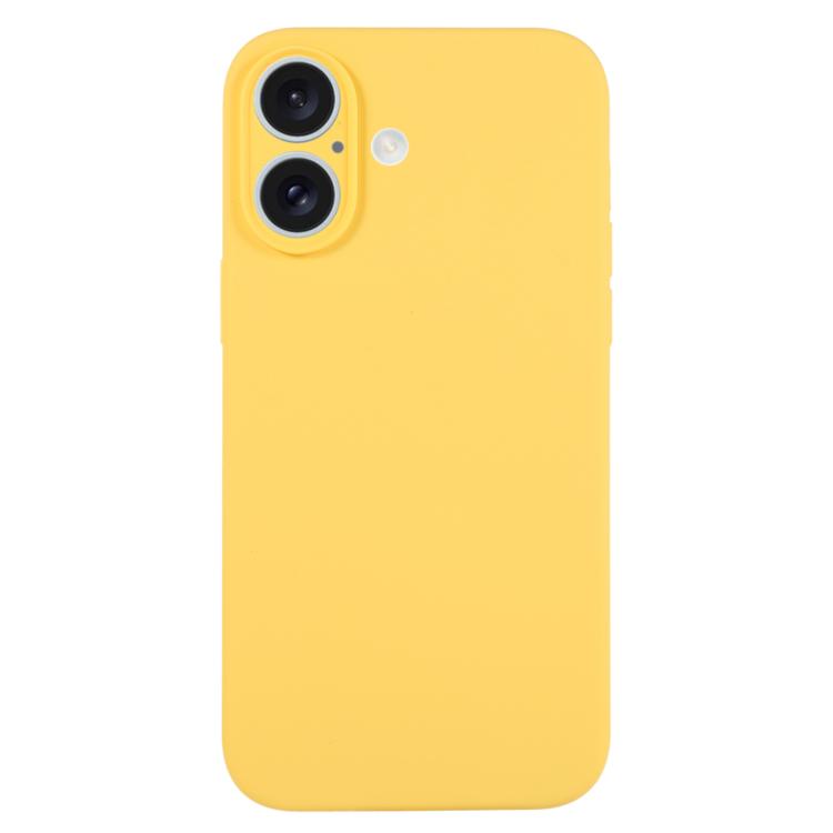 For iPhone 17 Pure Color Liquid Silicone Fine Pore Phone Case(Yellow)