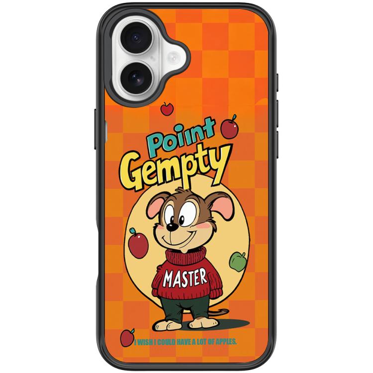 For iPhone 17 Red Green Apple Dog Pattern Magnetic Phone Case(Black)