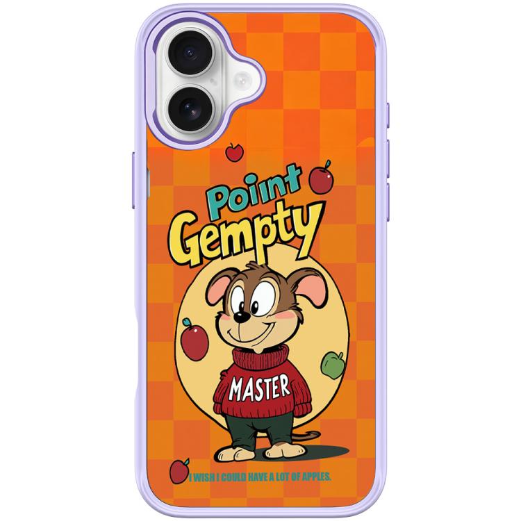 For iPhone 17 Red Green Apple Dog Pattern Magnetic Phone Case(Light Purple)