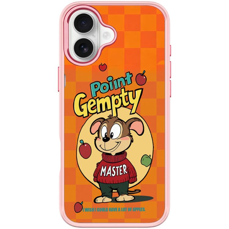 For iPhone 17 Red Green Apple Dog Pattern Magnetic Phone Case(Pink)