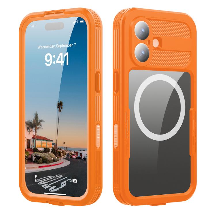 For iPhone 17 RedPepper IP68 Waterproof Triple-proof MagSafe Phone Case(Orange)