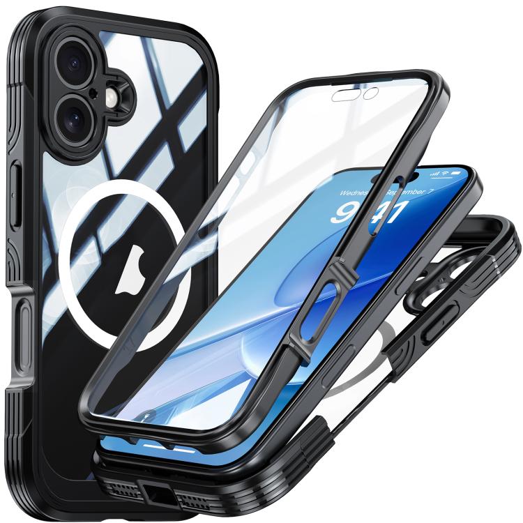 For iPhone 17 RedPepper Tempered Glass MagSafe Phone Case(Black)