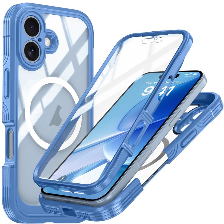 For iPhone 17 RedPepper Tempered Glass MagSafe Phone Case(Blue)