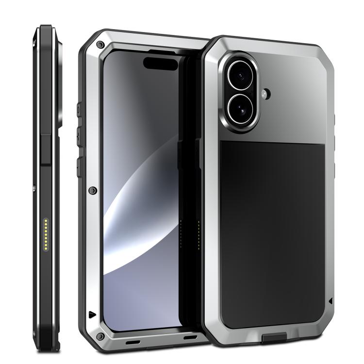 For iPhone 17 RedPepper Triple-proof Metal Phone Case(Silver)