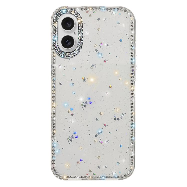 For iPhone 17 Rhinestone Dual-side IMD PC Hybrid TPU Phone Case(Glitter Stars)