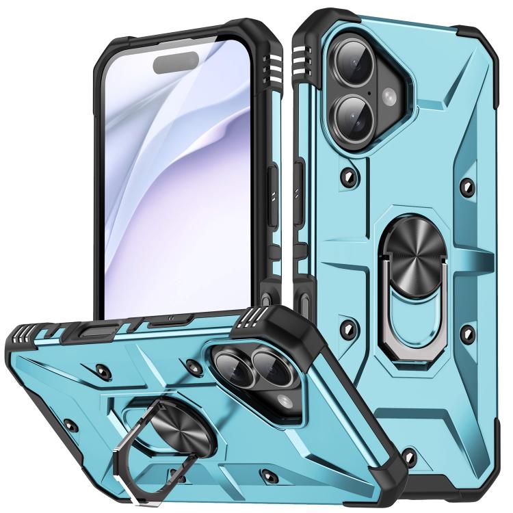 For iPhone 17 Ring Holder Phone Case(Light Blue)