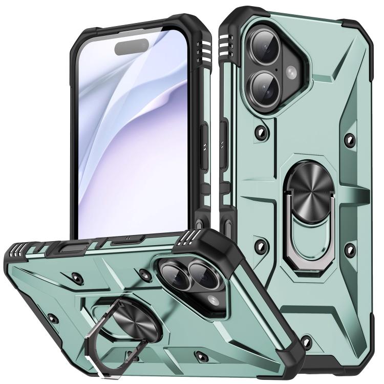 For iPhone 17 Ring Holder Phone Case(Midnight Green)
