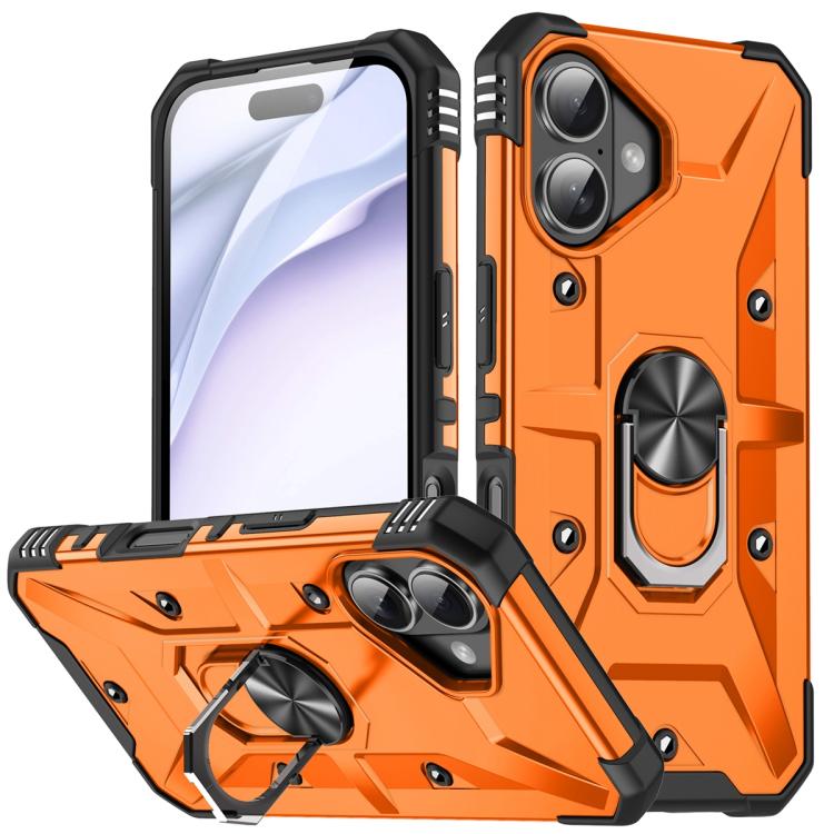 For iPhone 17 Ring Holder Phone Case(Orange)