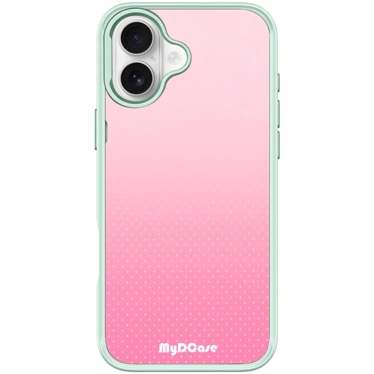 For iPhone 17 Rose Red Dots Pattern Magnetic Phone Case(Light Green)