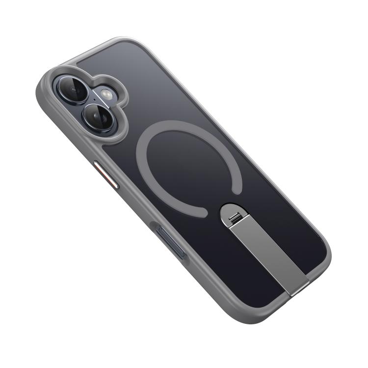 For iPhone 17 Rotating Bar Holder Magnetic MagSafe Phone Case(Grey)