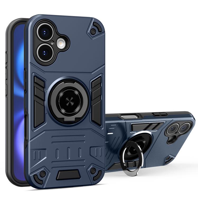 For iPhone 17 Rotating Holder TPU Hybrid PC Phone Case(Royal Blue)