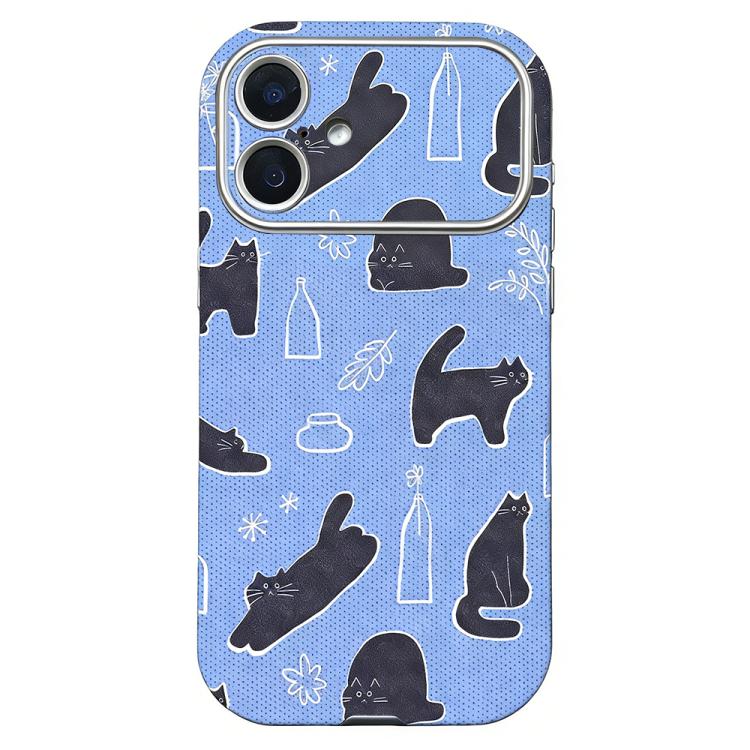 For iPhone 17 Rounded Edge Large Window Silicone Phone Case(Black Cat)