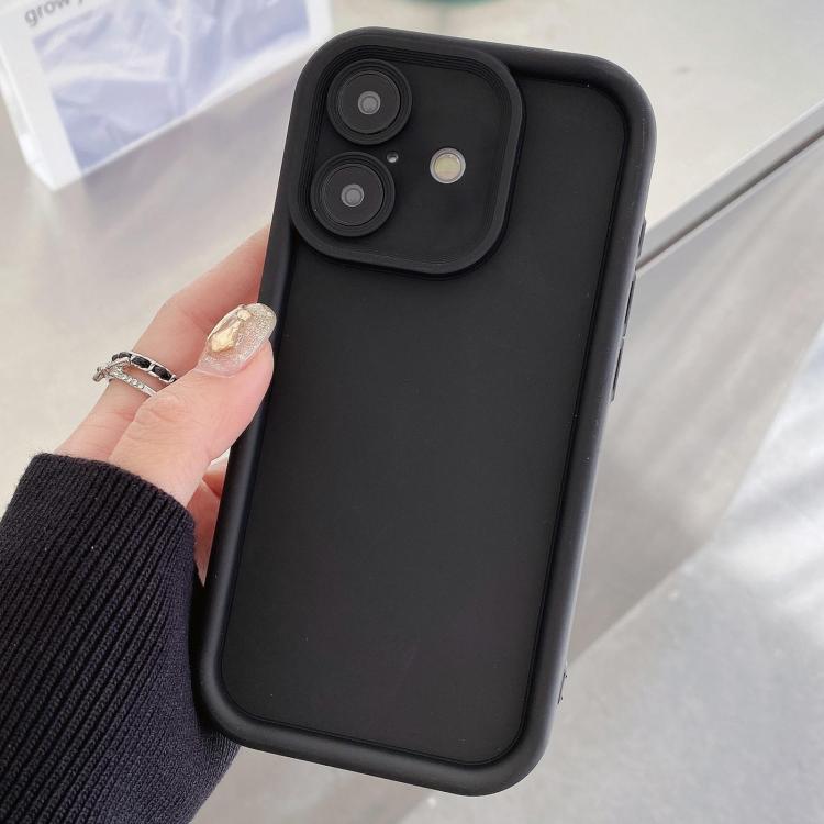 For iPhone 17 Shockproof Frame Frosted Precise Hole TPU Phone Case(Black)