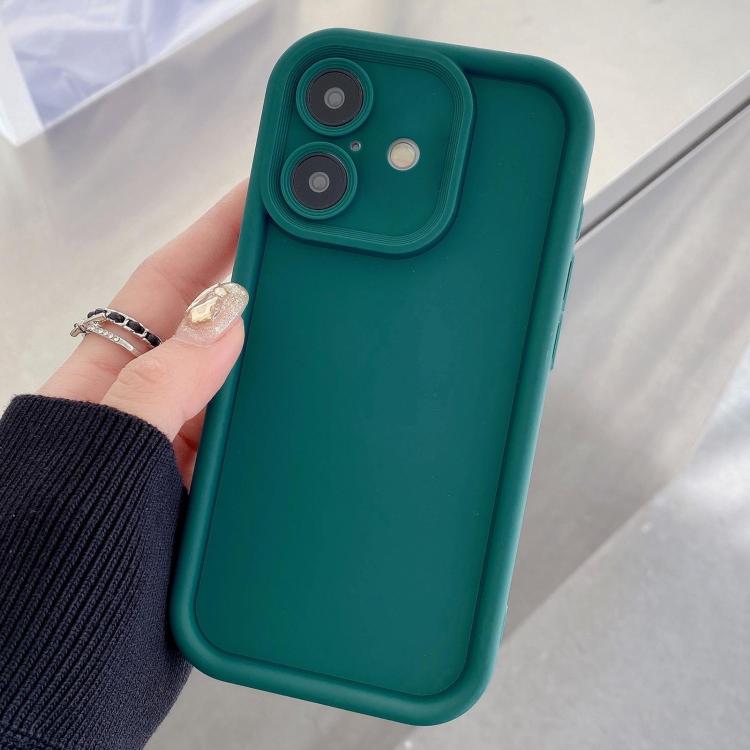 For iPhone 17 Shockproof Frame Frosted Precise Hole TPU Phone Case(Deep Blue)