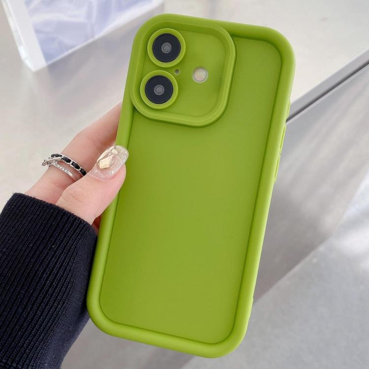 For iPhone 17 Shockproof Frame Frosted Precise Hole TPU Phone Case(Fluorescent Green)