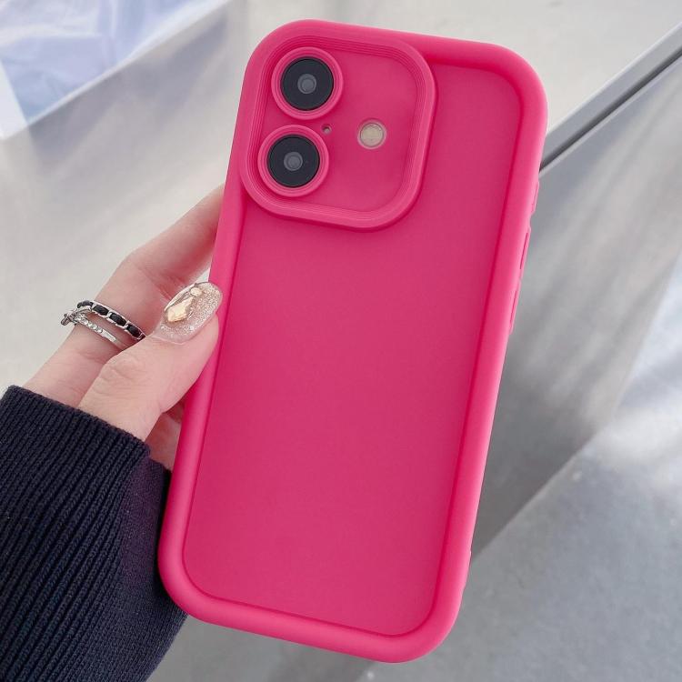 For iPhone 17 Shockproof Frame Frosted Precise Hole TPU Phone Case(Rose Red)