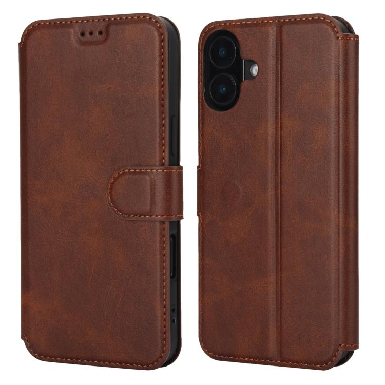 For iPhone 17 Shockproof PU + TPU Leather Phone Case(Brown)