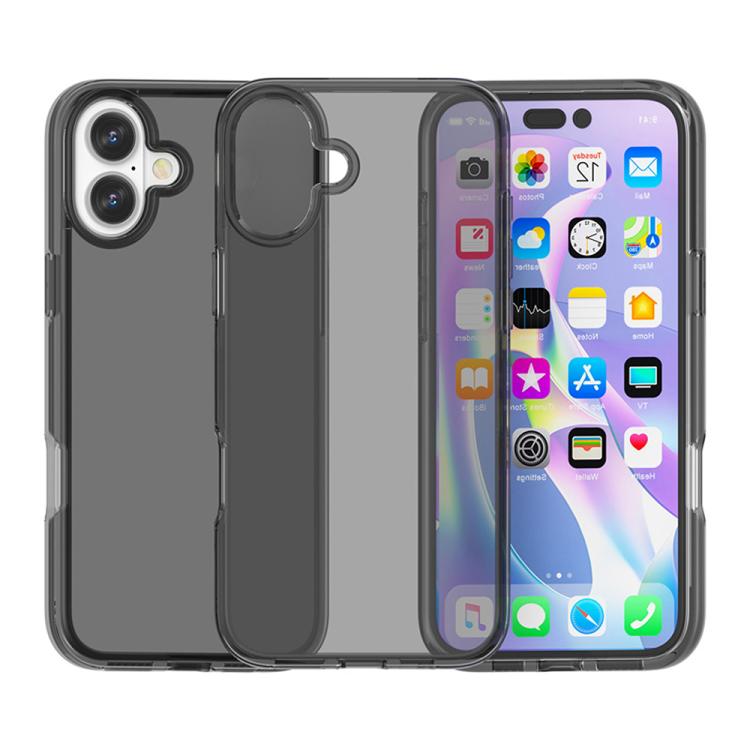 For iPhone 17 Shockproof Terminator Glitter Powder Phone Case(Transparent Grey)