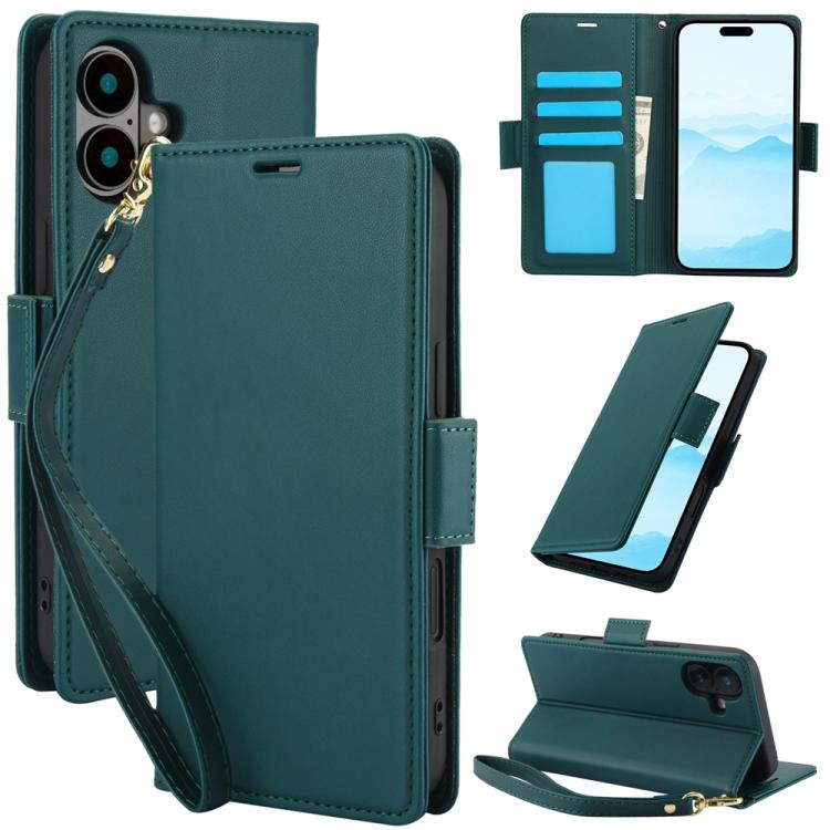 For iPhone 17 Side Buckle RFID Anti-theft Leather Phone Case(Green)