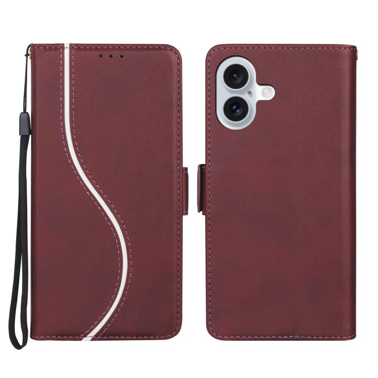 For iPhone 17 Side Buckle S Curve Leather Phone Case(Red)